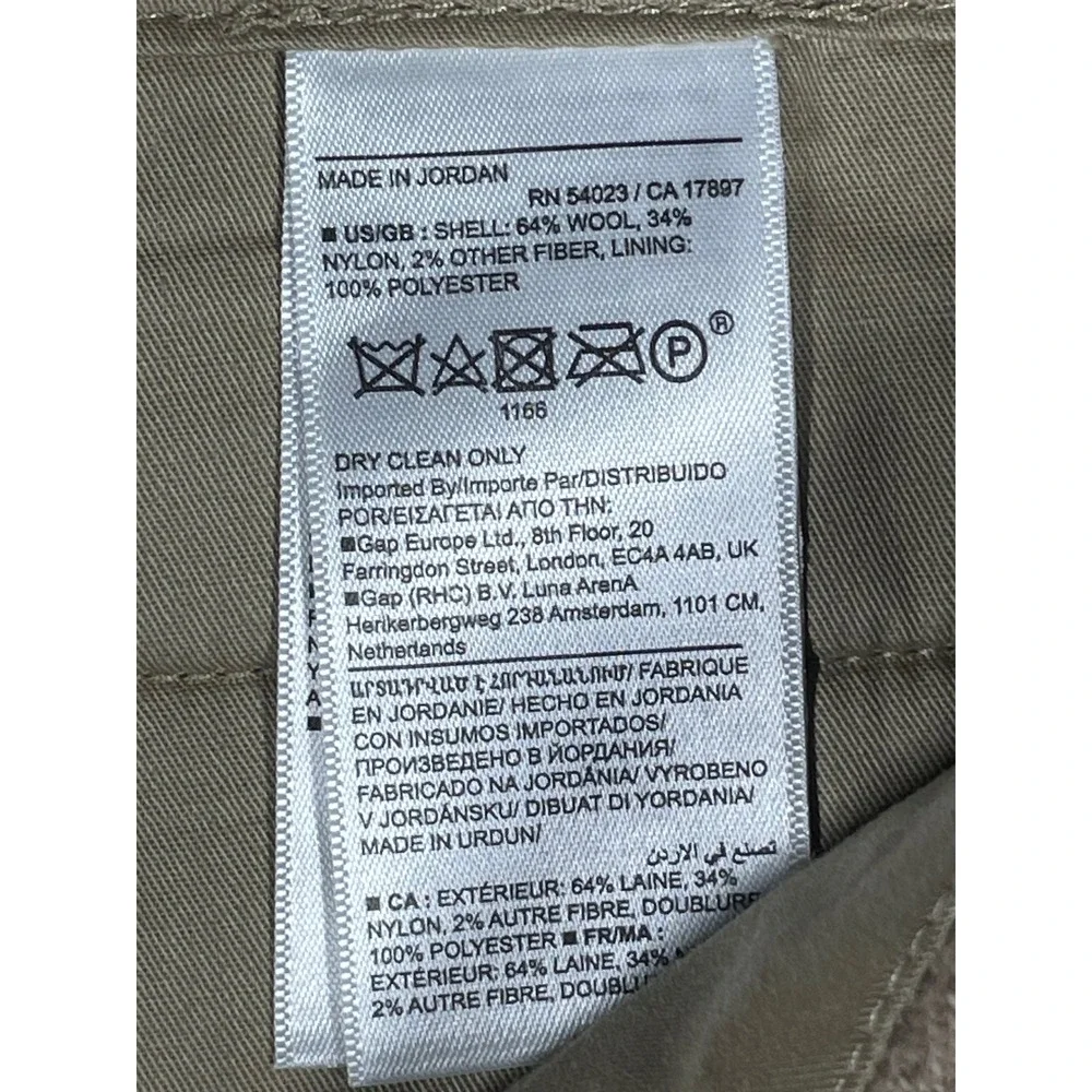 Banana Republic Italian Wool Herringbone Lanificio Comatex Pants Tan L Mens NEW